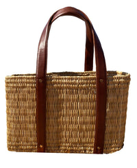 Sustainable Reed Tote Bag - Long Strap | artisan home decor,artisan made,Baskets,ethical home,Ethical home goods,Jane Birkin,Made in Morocco,One of a Kind,Picnic Basket,rafia purse,reusable bag,sustainable bag,Tote bags | Inhérent