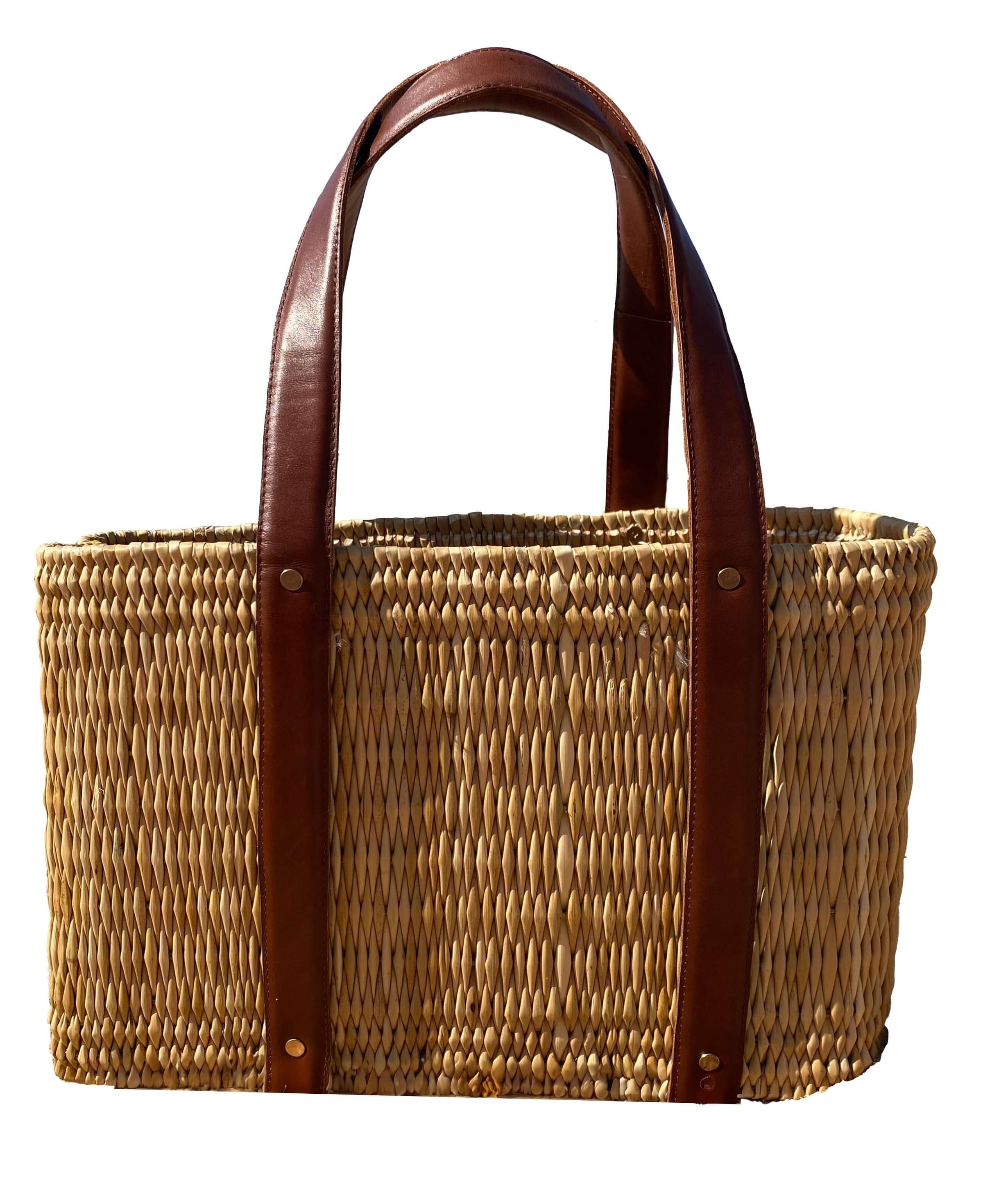 Sustainable Reed Tote Bag - Long Strap | artisan home decor,artisan made,Baskets,ethical home,Ethical home goods,Jane Birkin,Made in Morocco,One of a Kind,Picnic Basket,rafia purse,reusable bag,sustainable bag,Tote bags | Inhérent